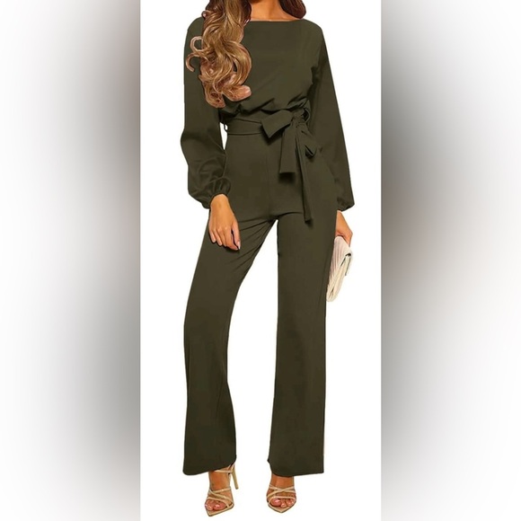EUC Stolkiss Elegant Olive Green Jumpsuit - Picture 1 of 2